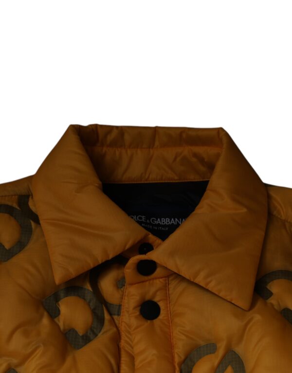 Dolce & Gabbana Yellow Logo Padded Buttoned Blouson Jacket - Image 7