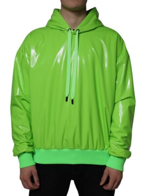 Dolce & Gabbana Green Polyester Hooded Men Pullover Sweater