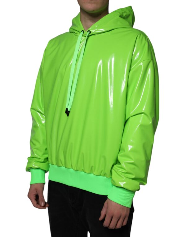 Dolce & Gabbana Green Polyester Hooded Men Pullover Sweater - Image 3