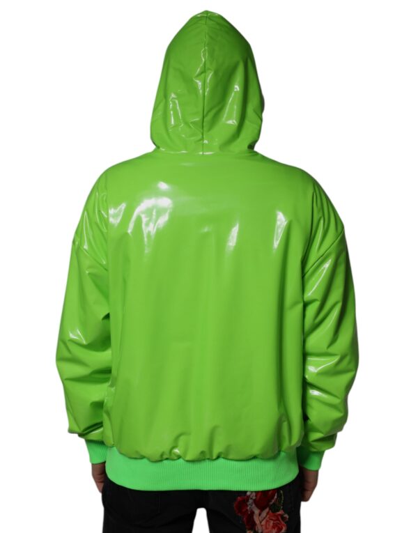 Dolce & Gabbana Green Polyester Hooded Men Pullover Sweater - Image 4
