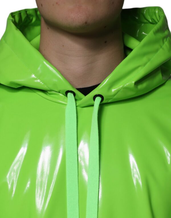 Dolce & Gabbana Green Polyester Hooded Men Pullover Sweater - Image 5