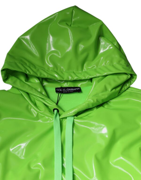 Dolce & Gabbana Green Polyester Hooded Men Pullover Sweater - Image 7
