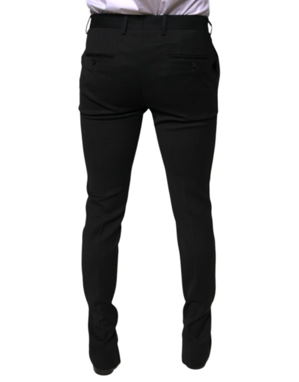 Dolce & Gabbana Black Wool Skinny Formal Dress Pants - Image 4