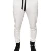 Dolce & Gabbana White Cotton Slim Men Jogger Sweatpants Pants