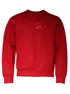 Dolce & Gabbana Maroon DG Logo Cotton Sweatshirt Sweater