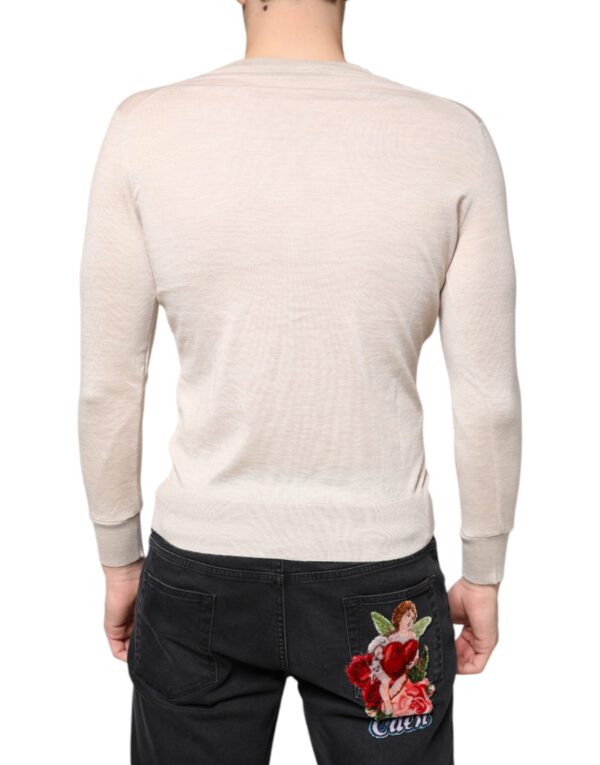 Dolce & Gabbana Beige Cashmere Button Down Cardigan Sweater - Image 4