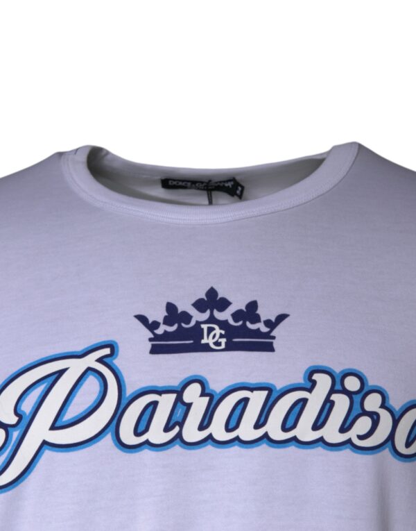 Dolce & Gabbana White Paradiso Cotton Shorts Sleeves T-shirt - Image 4