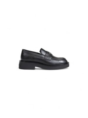 Tommy Hilfiger Black Leather Flat Shoe
