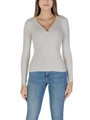 Guess Cream Viscose Tops & T-Shirt