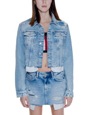 Tommy Hilfiger Jeans Light Blue Recycled Cotton Jackets & Coat
