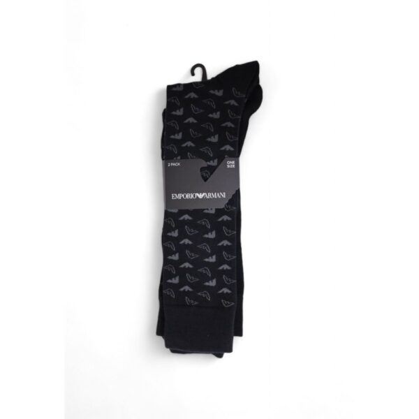 Emporio Armani Underwear Black Cotton Sock - Image 4