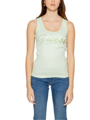 Guess Turquoise Cotton Tops & T-Shirt