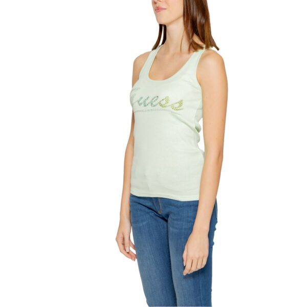Guess Turquoise Cotton Tops & T-Shirt - Image 3