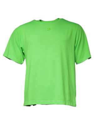 Dolce & Gabbana Green Logo Round Neck Short Sleeves T-shirt
