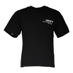 Dolce & Gabbana Black Amore Print Cotton Crew Neck T-shirt