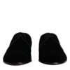 Dolce & Gabbana Black Velvet Leather Lace Up Derby Shoes - Image 2
