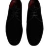 Dolce & Gabbana Black Velvet Leather Lace Up Derby Shoes - Image 3