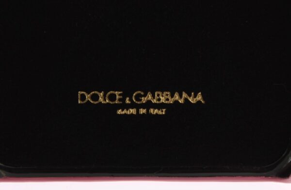 Dolce & Gabbana Chic Pink Leather Heart-Embellished Phone Cover - Image 6