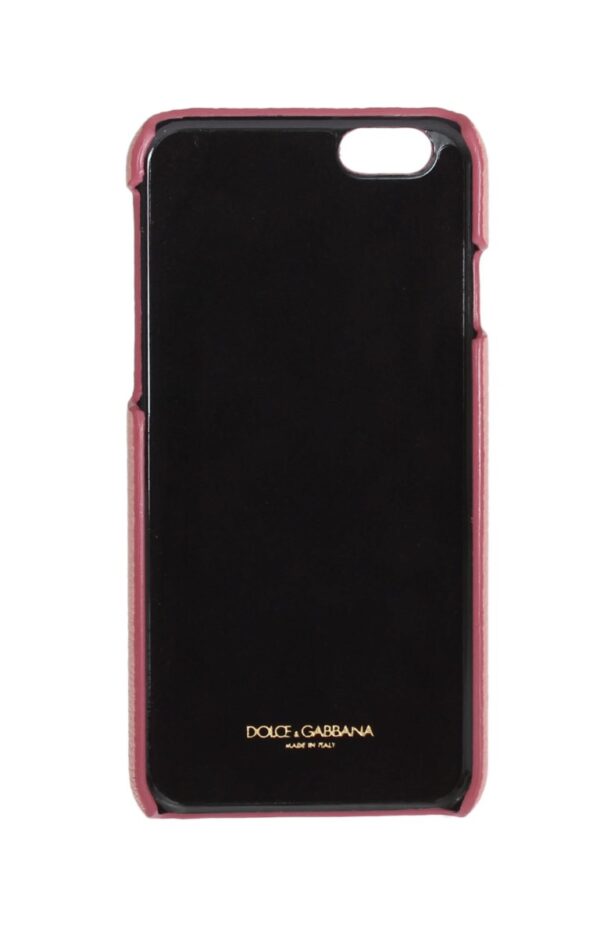 Dolce & Gabbana Chic Pink Leather Crystal iPhone Case - Image 3