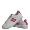 Versace White Pink Greca Print Platform Low Top Sneakers Shoes - Image 8