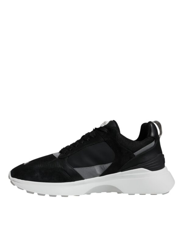 Versace Black Canvas Quad Fabric Medusa Low Top Sneaker Shoes - Image 5