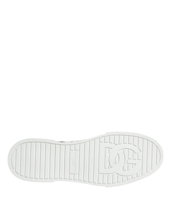 Dolce & Gabbana White Cotton Graffiti High Top Sneaker Shoes - Image 8