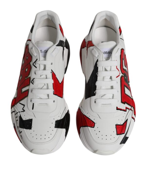 Dolce & Gabbana White Daymaster Hand Painted Sneakers Shoes - Image 3