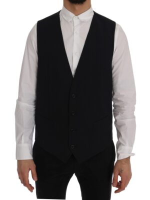 Dolce & Gabbana Sleek Striped Wool Blend Waistcoat Vest