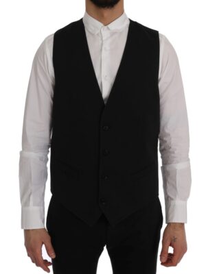 Dolce & Gabbana Sleek Black Single-Breasted Waistcoat