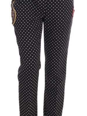 Dolce & Gabbana Elegant Polka Dot Embellished Trousers