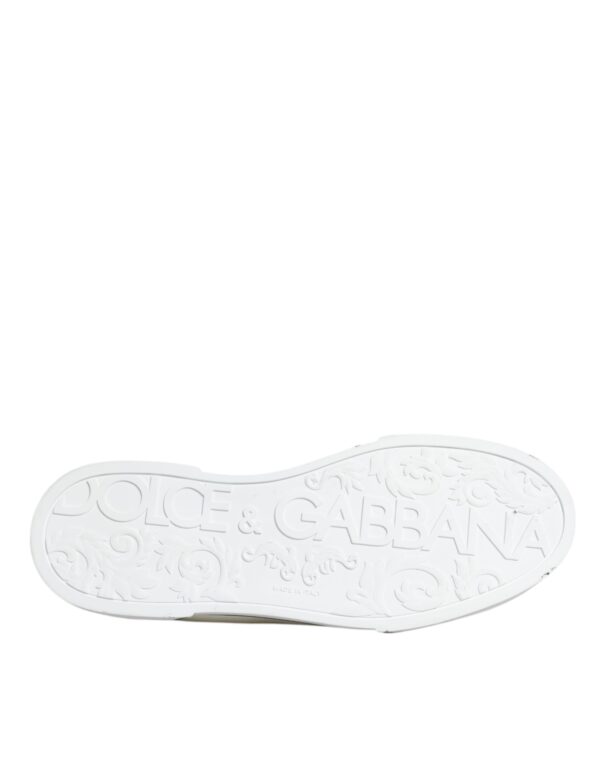 Dolce & Gabbana White Logo Canvas Low Top Men Sneakers Shoes - Image 8