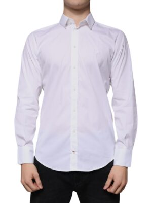 Dolce & Gabbana White Cotton Blend Men MARTINI Dress Shirt