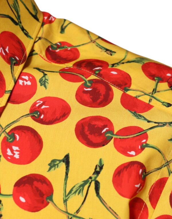 Dolce & Gabbana Yellow Cherry Cotton MARTINI Dress Shirt - Image 6
