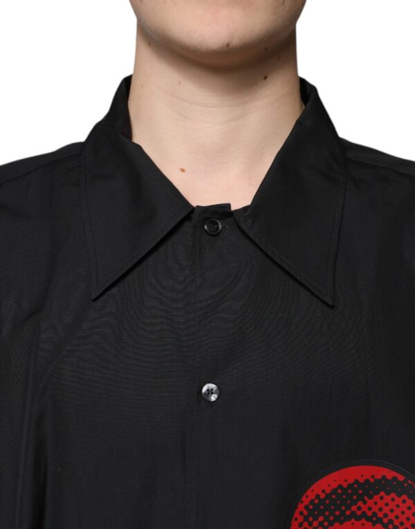 Dolce & Gabbana Black Eye Lip Cotton Button Down Men Shirt - Image 5