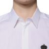 Dolce & Gabbana White Cotton Logo Formal Men GOLD Dress Shirt - Image 5