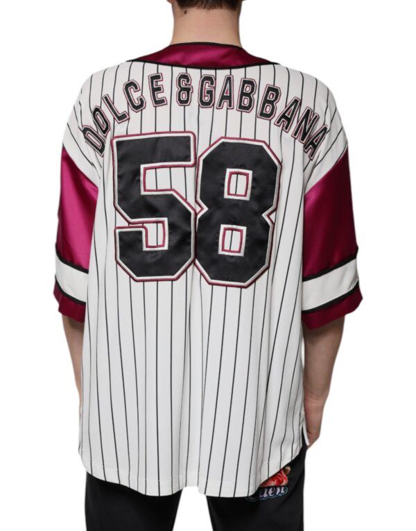 Dolce & Gabbana Multicolor Logo Jersey Button V-neck T-shirt - Image 4