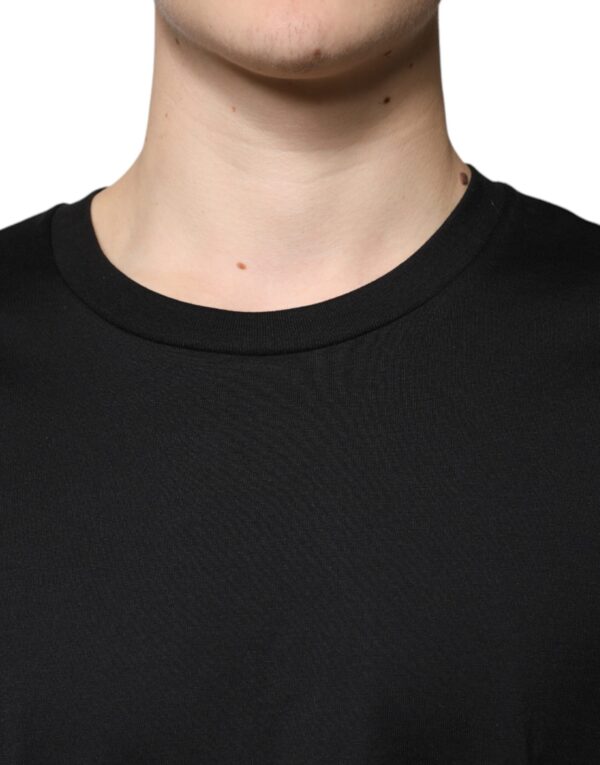 Dolce & Gabbana Black Cotton Crew Neck Short Sleeves T-shirt - Image 5