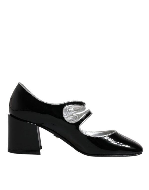 Dolce & Gabbana Black Patent Leather Crystal Mary Jane Pumps Shoes - Image 7