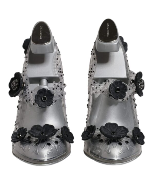 Dolce & Gabbana Clear Floral Crystal CINDERELLA Heels Shoes - Image 2