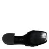 Versace Black Leather Logo Plaque Slip On Slides Flats Shoes - Image 8