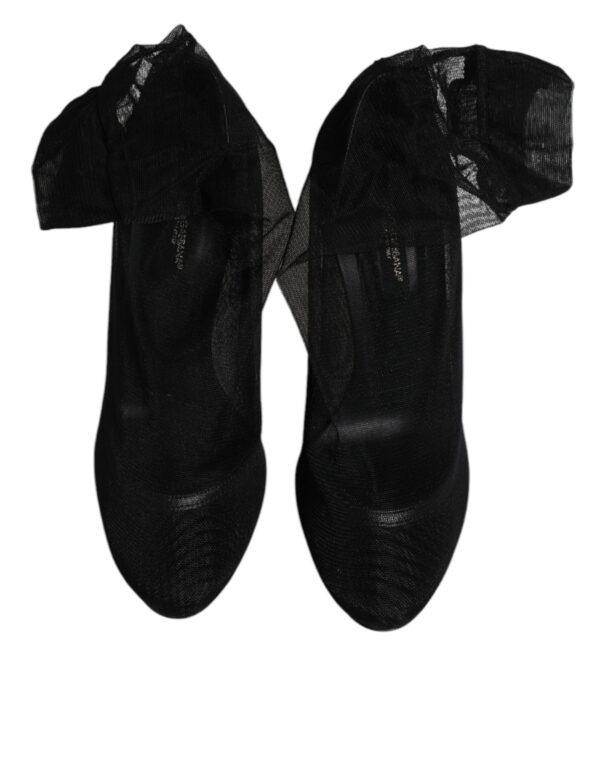 Dolce & Gabbana Black Nylon Mesh Sock Style Boots Shoes - Image 3