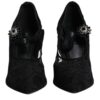 Dolce & Gabbana Black Lace Crystals Mary Jane Pumps Shoes - Image 2
