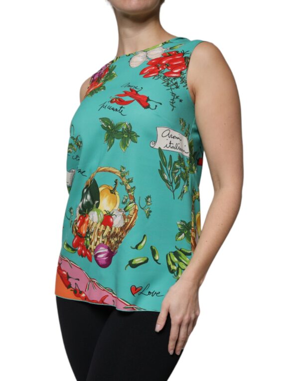 Dolce & Gabbana Multicolor Vegetables Sleeveless Tank Top - Image 3