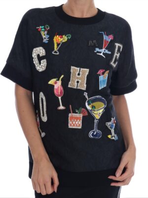 Dolce & Gabbana Enchanted Crystal Embellished Black Sweater