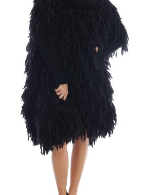 Dolce & Gabbana Elegant Black Fringed Wool-Cashmere Sweater