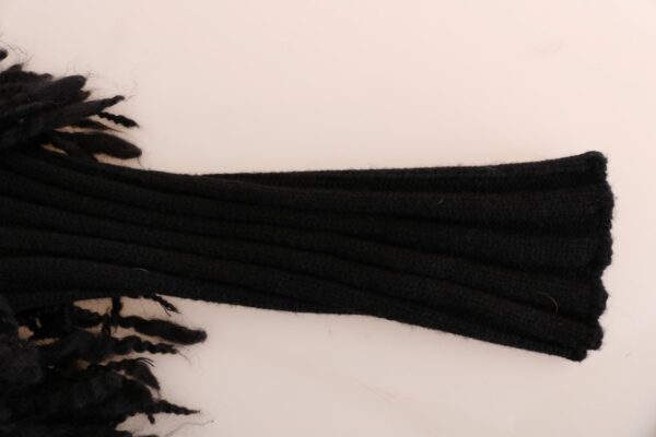 Dolce & Gabbana Elegant Black Fringed Wool-Cashmere Sweater - Image 7