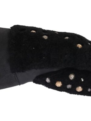 Dolce & Gabbana Studded Black Leather Gentleman's Gloves
