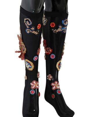 Dolce & Gabbana Elegant Embellished Crystal Stockings
