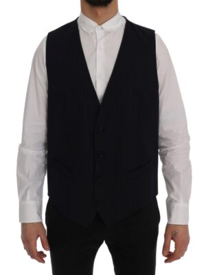 Dolce & Gabbana Elegant Striped Wool Blend Waistcoat Vest