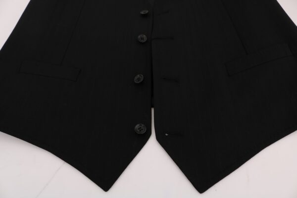 Dolce & Gabbana Elegant Striped Wool Blend Waistcoat Vest - Image 5